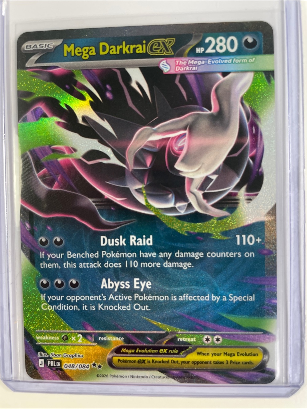 Pokemon Mega Darkrai ex Holo Card - Black, Purple, Green